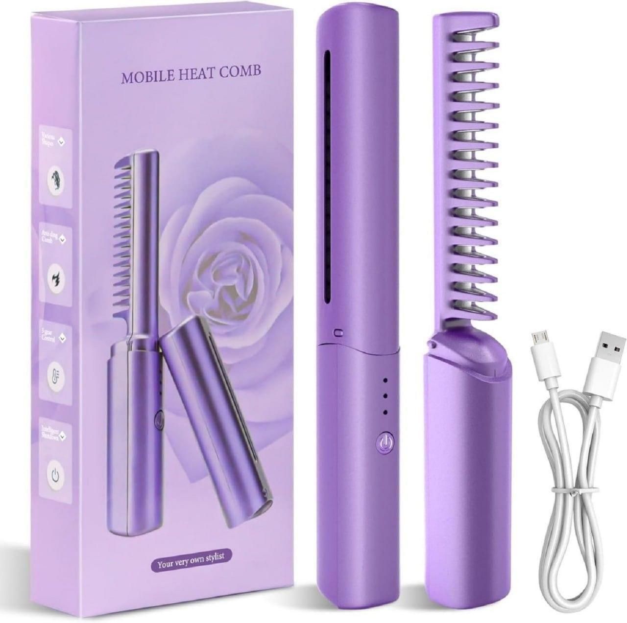 Meneflix™ Portable Cordless Mini Hair Straightener & Hot Comb