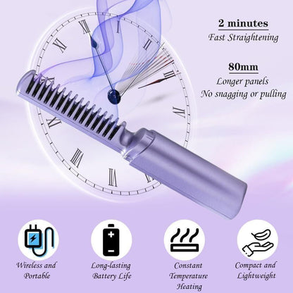 Meneflix™ Portable Cordless Mini Hair Straightener & Hot Comb