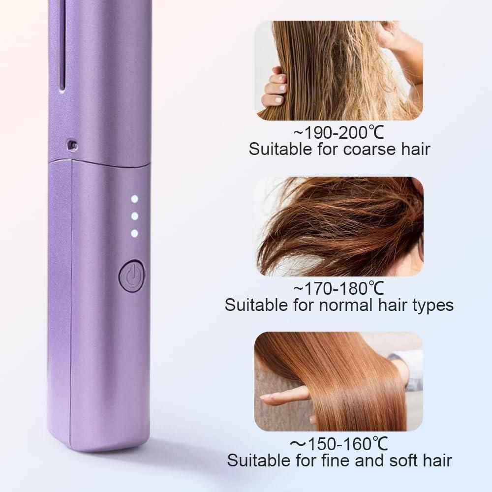 Meneflix™ Portable Cordless Mini Hair Straightener & Hot Comb