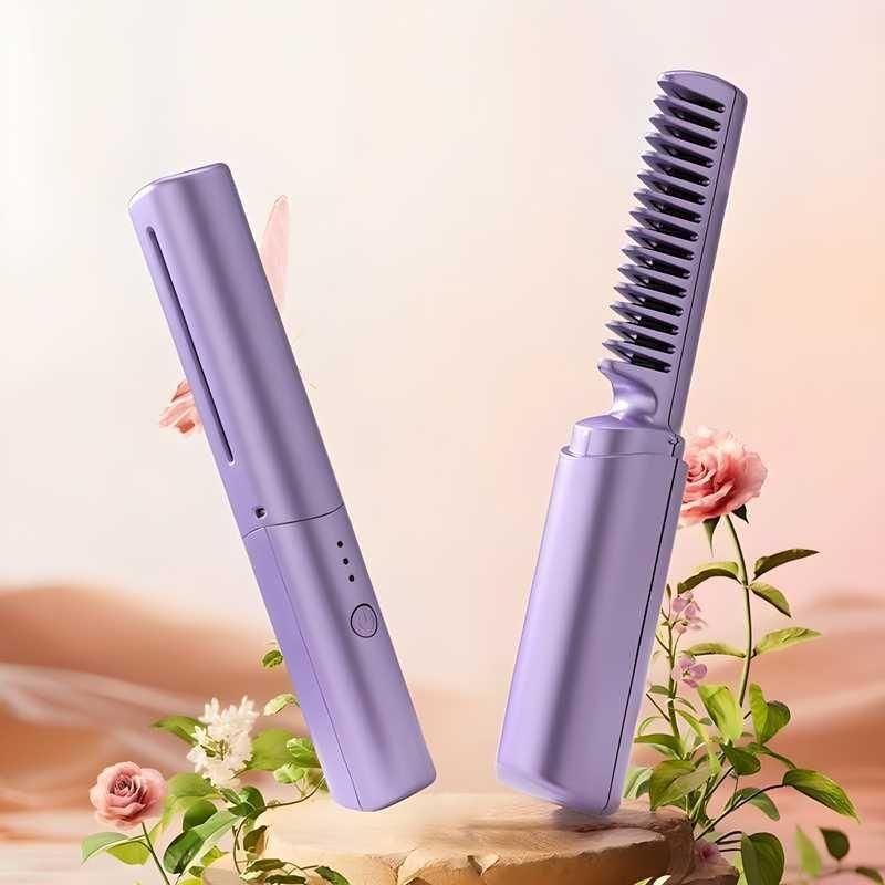 Meneflix™ Portable Cordless Mini Hair Straightener & Hot Comb