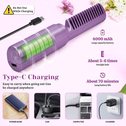 Meneflix™ Portable Cordless Mini Hair Straightener & Hot Comb